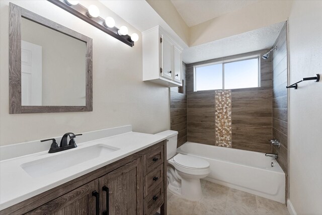 21507 Glenbranch Dr, Spring, TX 77388 - bathroom with vanity, shower / bathtub combination, and tile patterned floors