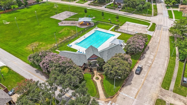 21507 Glenbranch Dr, Spring, TX 77388 - drone / aerial view of a pool area
