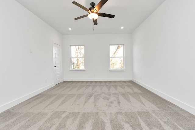 2213 Lee St, Houston, TX 77026 - carpeted empty room with ceiling fan and recessed lighting
