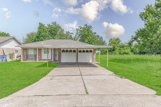 1011 Minnesota St, South Houston, TX 77587 - ranch-style house featuring brick siding, driveway, and a front lawn