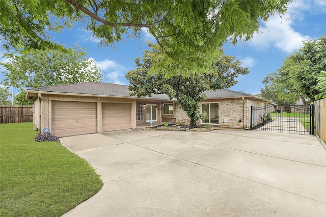 9306 Claridge Dr, Houston, TX 77031 - ranch-style home with concrete driveway, a garage, brick siding, and a shingled roof