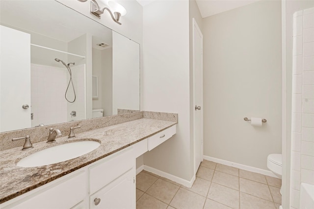 9306 Claridge Dr, Houston, TX 77031 - bathroom featuring vanity, tile patterned flooring, and a shower