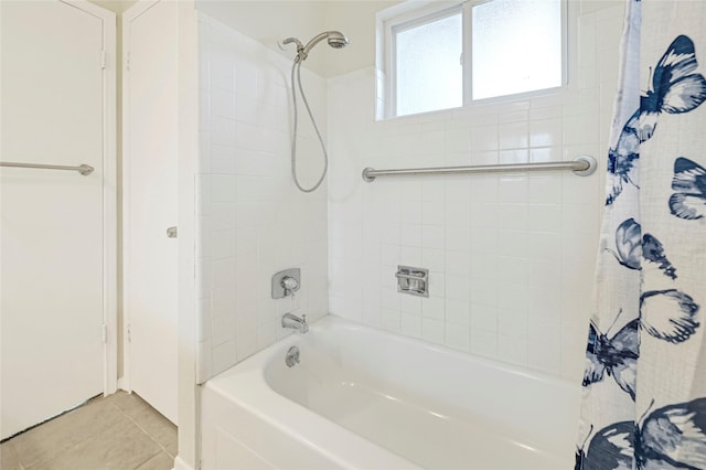 9306 Claridge Dr, Houston, TX 77031 - bathroom featuring shower / bath combo and tile patterned flooring
