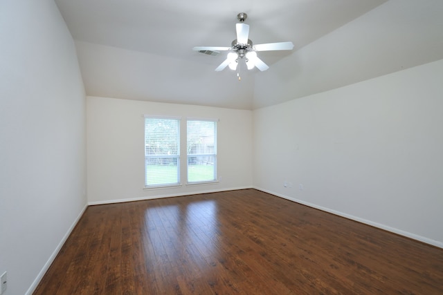 30515 Red Bluff Cir, Magnolia, TX 77355 - spare room with wood finished floors, ceiling fan, and vaulted ceiling