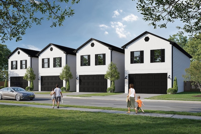 4817 Keeland St, Houston, TX 77016 - modern inspired farmhouse with a garage, a front lawn, and driveway