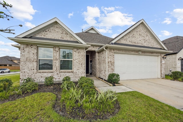 15603 Beltie Dr, Humble, TX 77346 - view of front of house with concrete driveway, brick siding, an attached garage, and roof with shingles