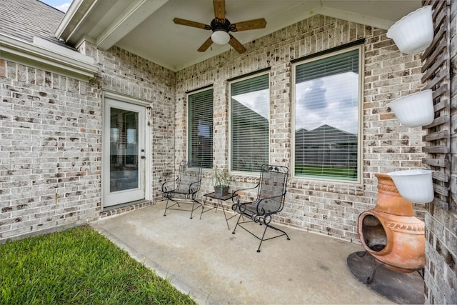 15603 Beltie Dr, Humble, TX 77346 - view of patio featuring a ceiling fan