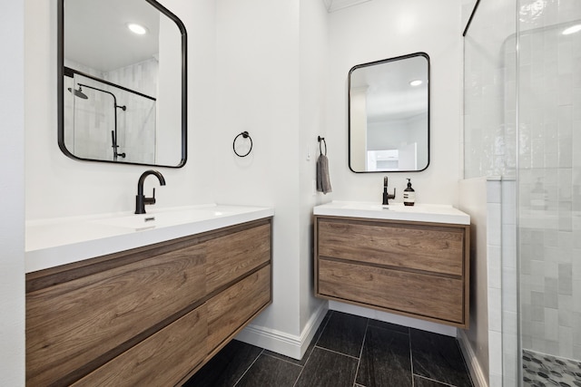 5220 Hazard St, Houston, TX 77098 - full bath featuring two vanities and a shower stall