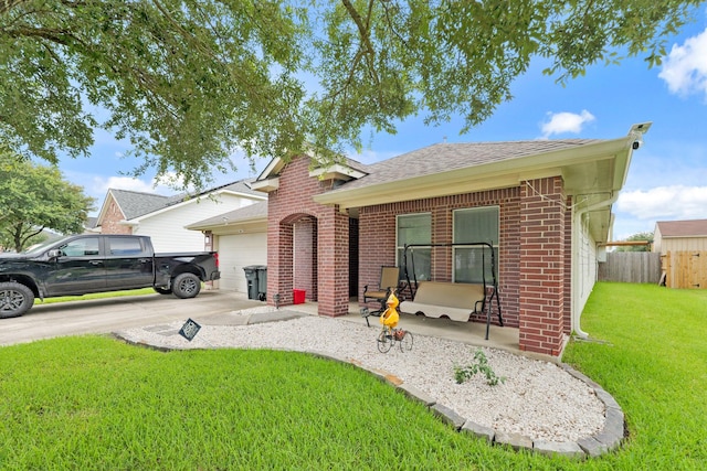 15010 Sunset Villa Ct, Humble, TX 77396 - view of front of house with brick siding, an attached garage, a shingled roof, and driveway