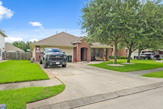 15010 Sunset Villa Ct, Humble, TX 77396 - view of front of home with brick siding, driveway, a garage, and roof with shingles