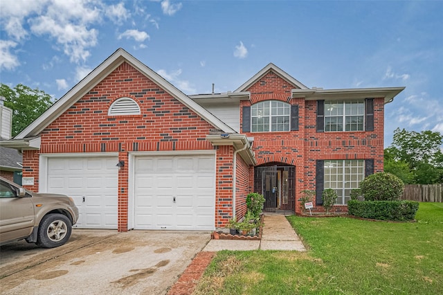 17134 Fairway Glen Ct, Sugar Land, TX 77498 - traditional-style home featuring concrete driveway, brick siding, and a garage