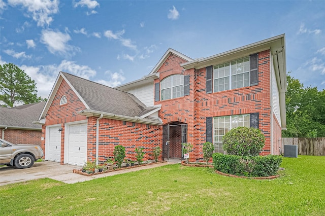 17134 Fairway Glen Ct, Sugar Land, TX 77498 - traditional-style house with brick siding, concrete driveway, an attached garage, and a shingled roof