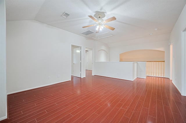 17134 Fairway Glen Ct, Sugar Land, TX 77498 - empty room featuring a ceiling fan, attic access, and wood finished floors