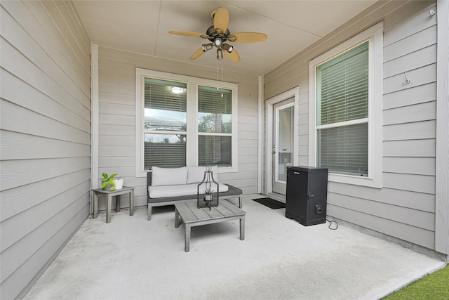 1909 Monaco Memorial Ln, Houston, TX 77043 - view of patio with ceiling fan and an outdoor living space