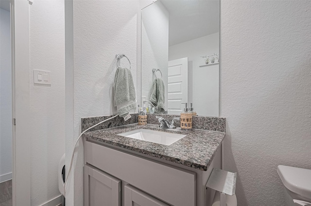 3918 Beltingham Bend Way, Fulshear, TX 77441 - bathroom featuring a textured wall and vanity