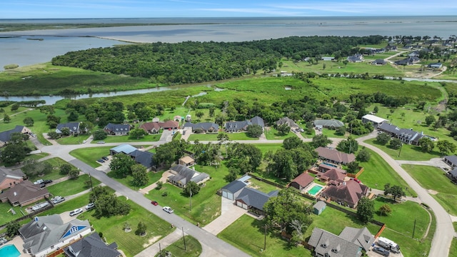 6202 Oleander Dr, Baytown, TX 77523 - aerial view of property and surrounding area featuring a large body of water and nearby suburban area