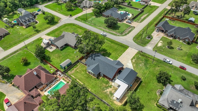 6202 Oleander Dr, Baytown, TX 77523 - aerial view of property and surrounding area featuring nearby suburban area and a pool area