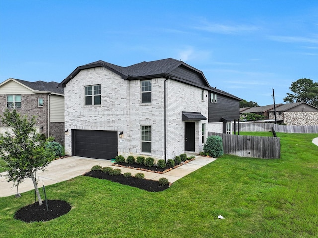 160 Majestic Shores Ln, La Porte, TX 77571 - view of front of house featuring an attached garage, concrete driveway, and brick siding