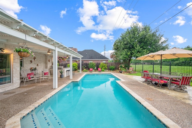 21215 Kelliwood Greens Dr, Katy, TX 77450 - view of pool with a patio area and a fenced backyard