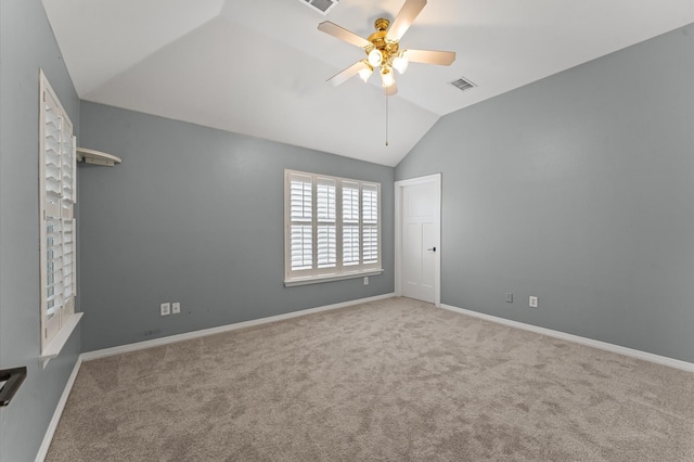 4303 Jonathan St, Bellaire, TX 77401 - carpeted empty room featuring a ceiling fan and lofted ceiling