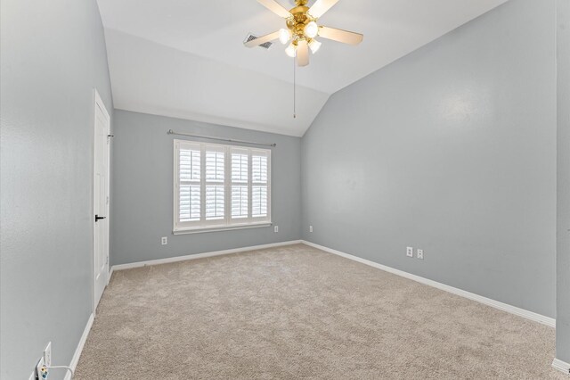 4303 Jonathan St, Bellaire, TX 77401 - carpeted spare room with a ceiling fan and vaulted ceiling
