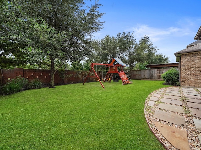 28111 Harper Creek Ln, Katy, TX 77494 - fenced backyard with a playground