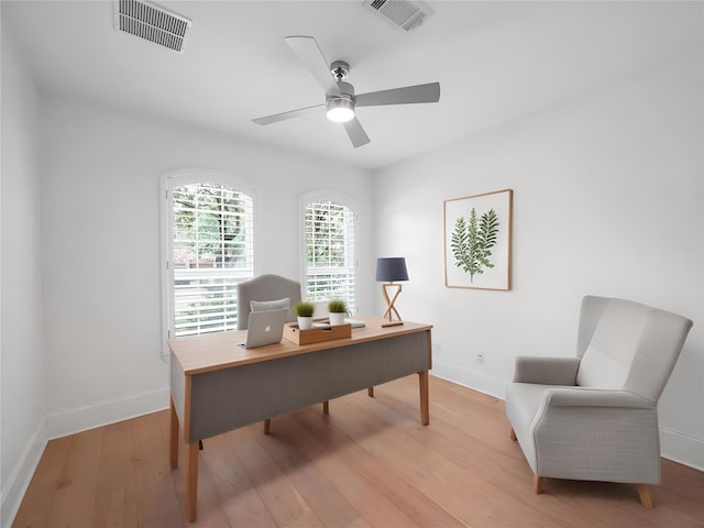 28111 Harper Creek Ln, Katy, TX 77494 - office space with light wood-style flooring and ceiling fan