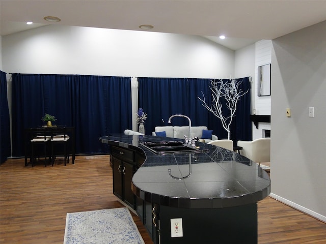 2100 Tanglewilde St Unit 360, Houston, TX 77063 - game room featuring dark wood-type flooring and recessed lighting