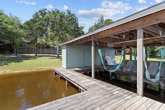 386 Dailey Rd, Crockett, TX 75835 - dock area with boat lift and a water view