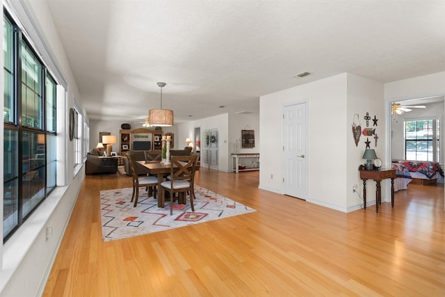 386 Dailey Rd, Crockett, TX 75835 - dining space with wood finished floors and ceiling fan