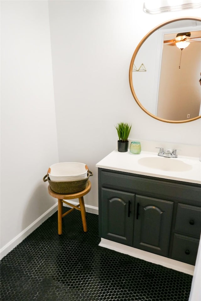 6410 Del Monte Dr Unit 118, Houston, TX 77057 - bathroom featuring vanity and a ceiling fan