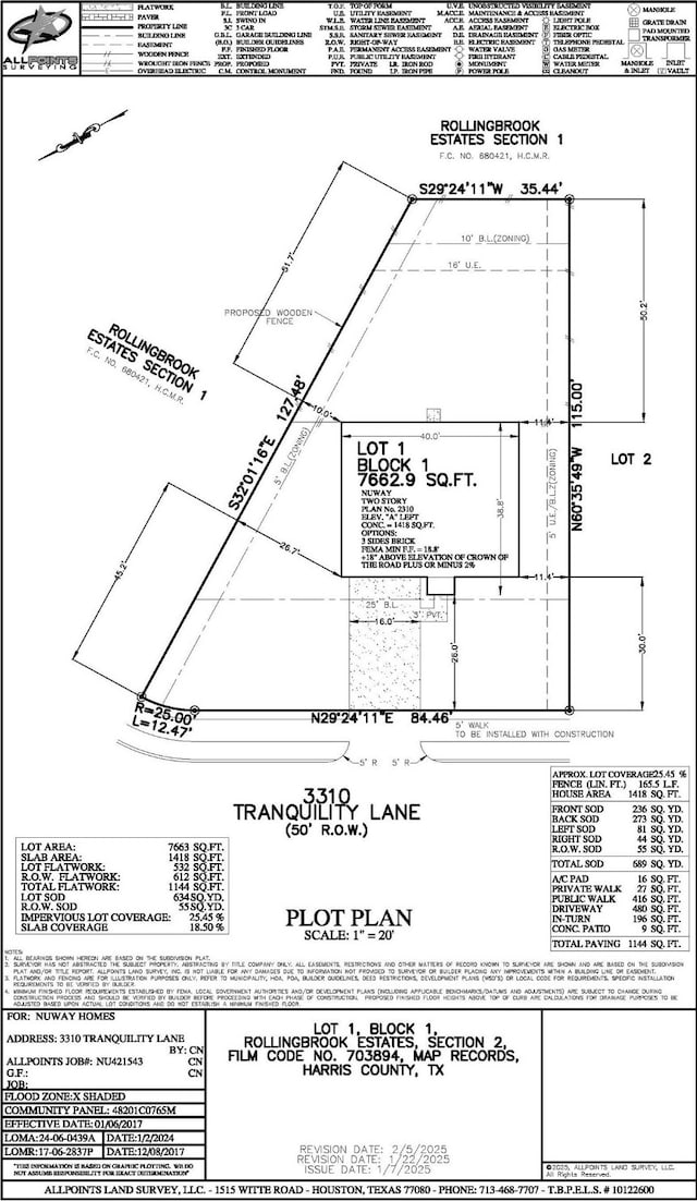 3210 Falling Brook Dr, Baytown, TX 77521 - survey map / technical document