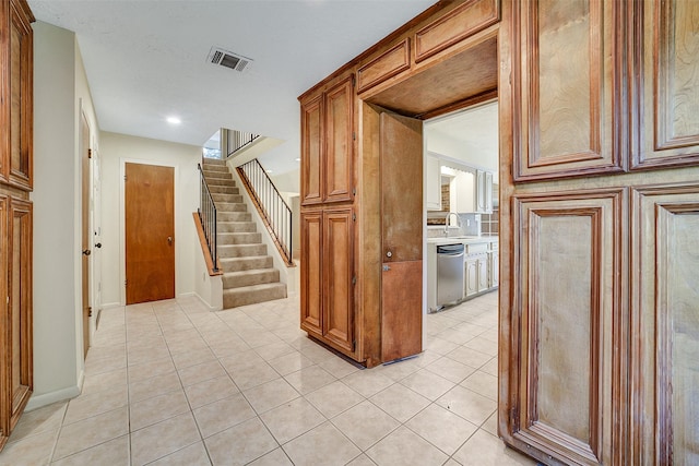 3507 Dawnwood Dr, Spring, TX 77380 - corridor featuring stairs and light tile patterned flooring