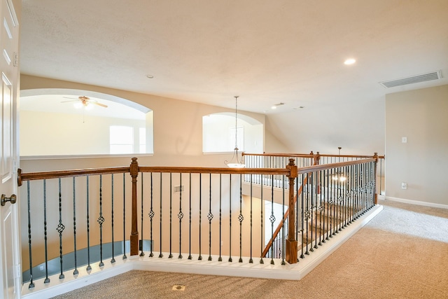 14307 Baron Creek Ln, Houston, TX 77044 - hall featuring carpet and recessed lighting