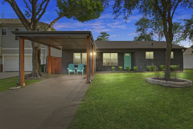 5110 Verdome Ln, Houston, TX 77092 - view of front of house featuring concrete driveway, a front lawn, and stone siding