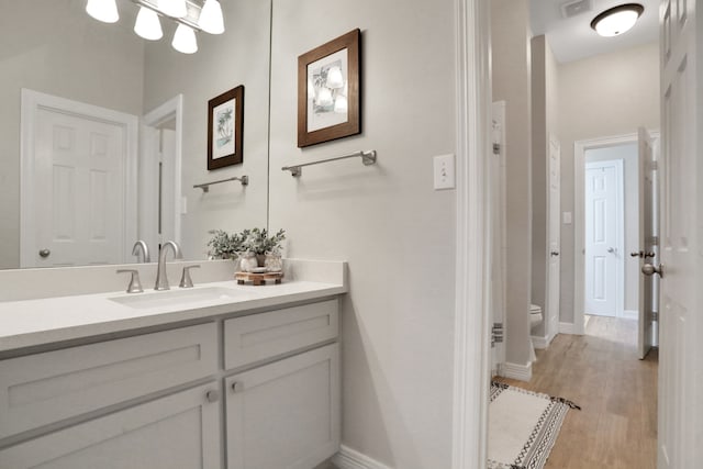 4502 Buffalo Lake Ct, Richmond, TX 77406 - bathroom with vanity and wood finished floors