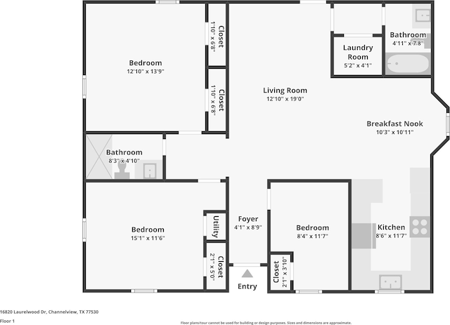 16820 Laurelwood Dr, Channelview, TX 77530 - view of room layout