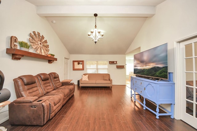 38327 Miranda Ln, Magnolia, TX 77355 - living area featuring a chandelier and dark wood-style flooring