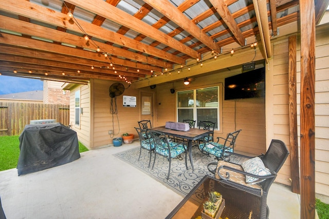 38327 Miranda Ln, Magnolia, TX 77355 - view of patio / terrace featuring outdoor dining space and area for grilling