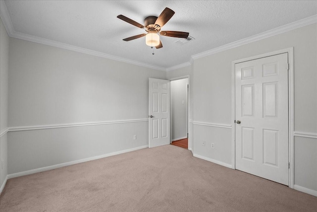 1726 Kemah Oaks Dr, Kemah, TX 77565 - unfurnished bedroom featuring carpet flooring, crown molding, and ceiling fan