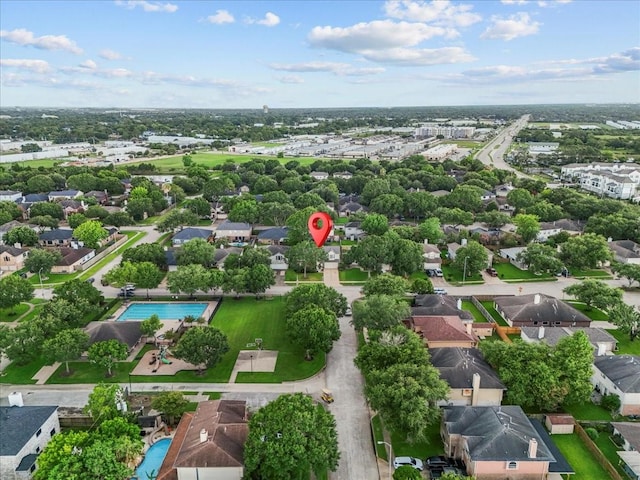1726 Kemah Oaks Dr, Kemah, TX 77565 - aerial view of residential area featuring a pool
