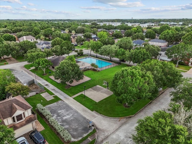1726 Kemah Oaks Dr, Kemah, TX 77565 - aerial perspective of suburban area with a pool area
