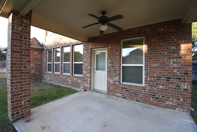 28015 Silverstream Ct, Fulshear, TX 77441 - view of patio / terrace featuring a ceiling fan