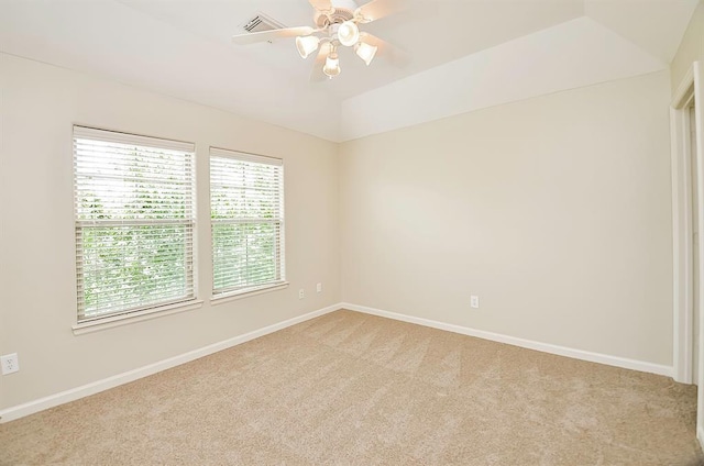 222 Knox St Unit F, Houston, TX 77007 - spare room featuring light carpet, ceiling fan, and lofted ceiling