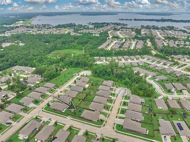 11503 Parrot Fish Ct, Conroe, TX 77304 - aerial view of property and surrounding area with a large body of water and nearby suburban area