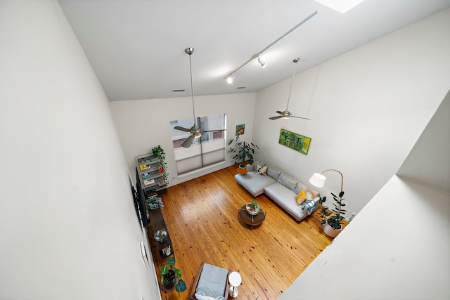 1821 Tuam St, Houston, TX 77004 - living room featuring a ceiling fan and hardwood / wood-style flooring