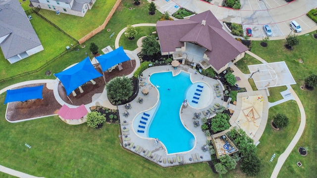 32726 Timber Point Dr, Brookshire, TX 77423 - aerial view of a pool area