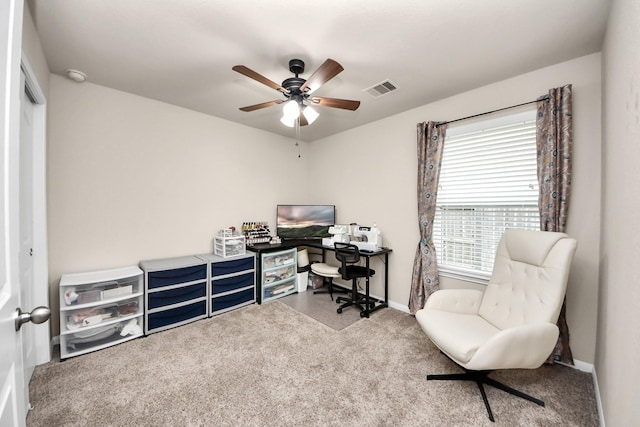 32726 Timber Point Dr, Brookshire, TX 77423 - office space featuring carpet flooring and ceiling fan