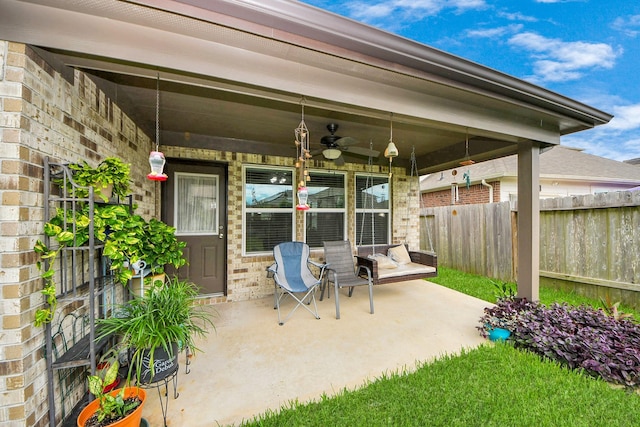 32726 Timber Point Dr, Brookshire, TX 77423 - view of patio featuring ceiling fan
