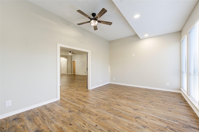 18511 Yellowstone Trl, Humble, TX 77346 - empty room with ceiling fan, light wood-style flooring, and recessed lighting